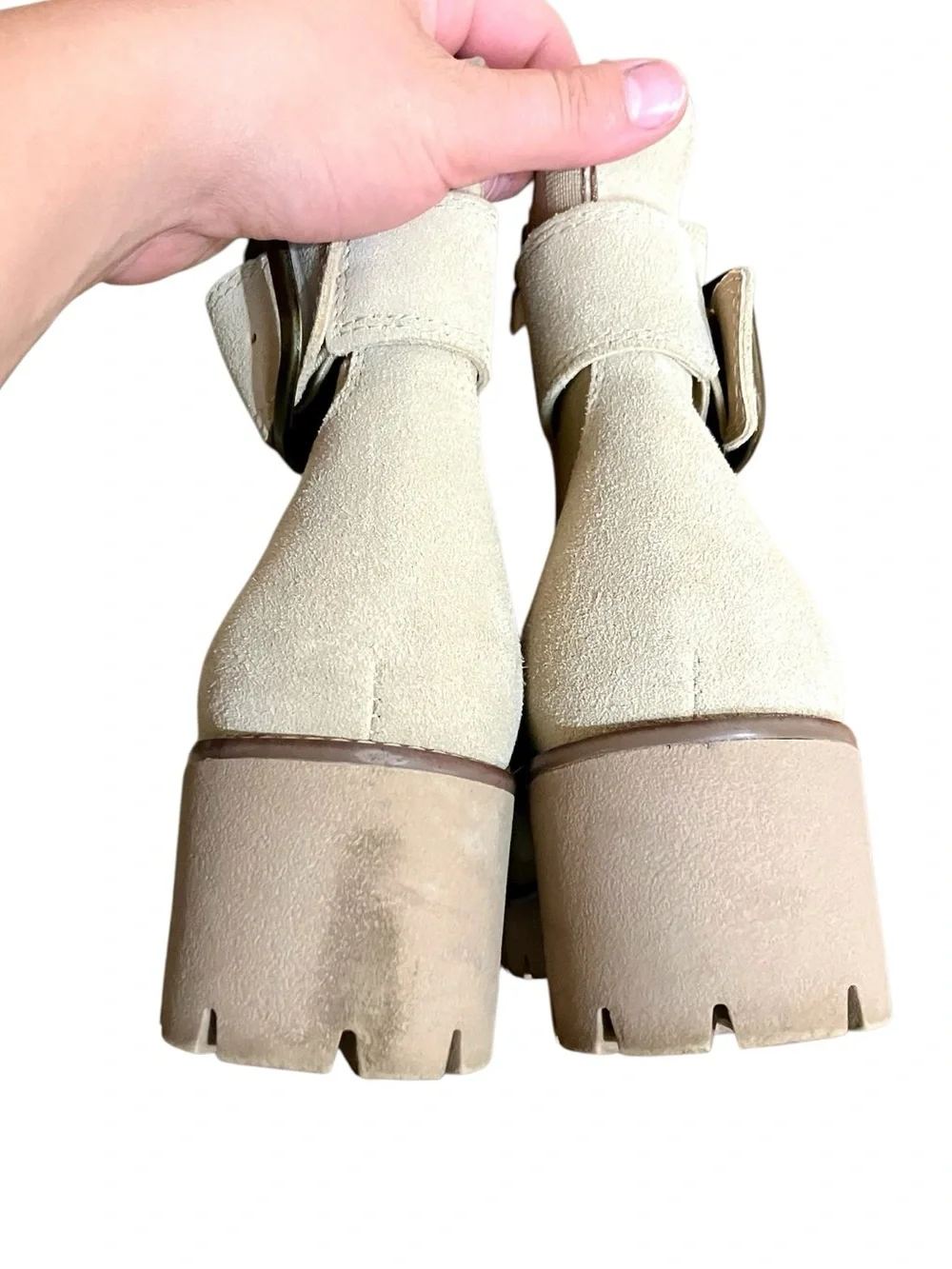 Blondo Daliha Water Proof Ankle Boot Lug Sole Suede Bootie Tan Size 6.5